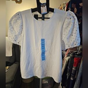 NWT EXPRESS WOMEN'S LILAC & NAVY BLUE FASHION TEE SIZE XS